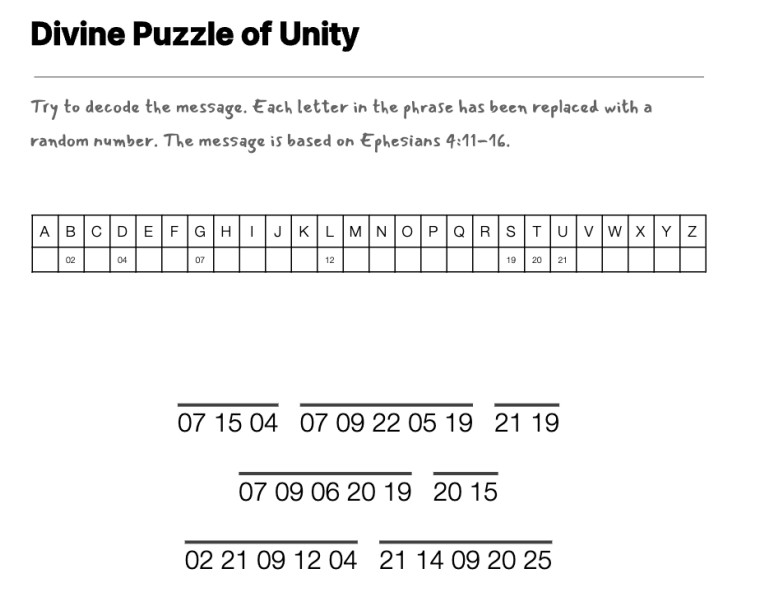 Using Your Gifts for God cryptogram